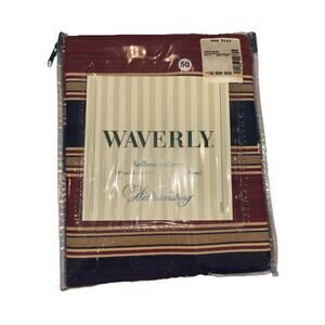 NEW WAVERLY WILLIAMSBURG SPOTSWOOD STRIPE PORCELAIN BALLOON VALANCE 79 W X 14 L